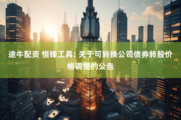 途牛配资 恒锋工具: 关于可转换公司债券转股价格调整的公告