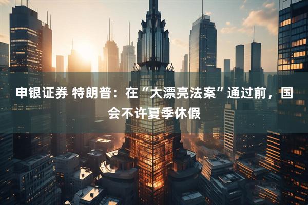 申银证券 特朗普：在“大漂亮法案”通过前，国会不许夏季休假