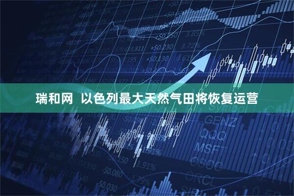 瑞和网  以色列最大天然气田将恢复运营