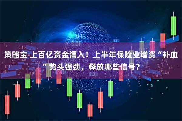 策略宝 上百亿资金涌入！上半年保险业增资“补血”势头强劲，释放哪些信号？